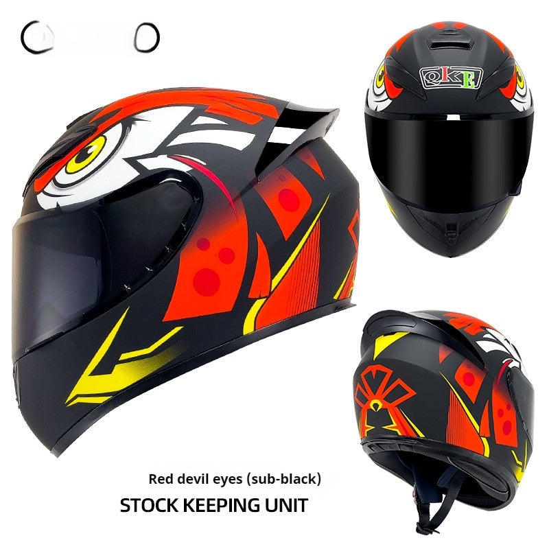 Winter Personality Motorcycle Helmet Four Seasons Knight Bluetooth Locomotive Full Face Helmet