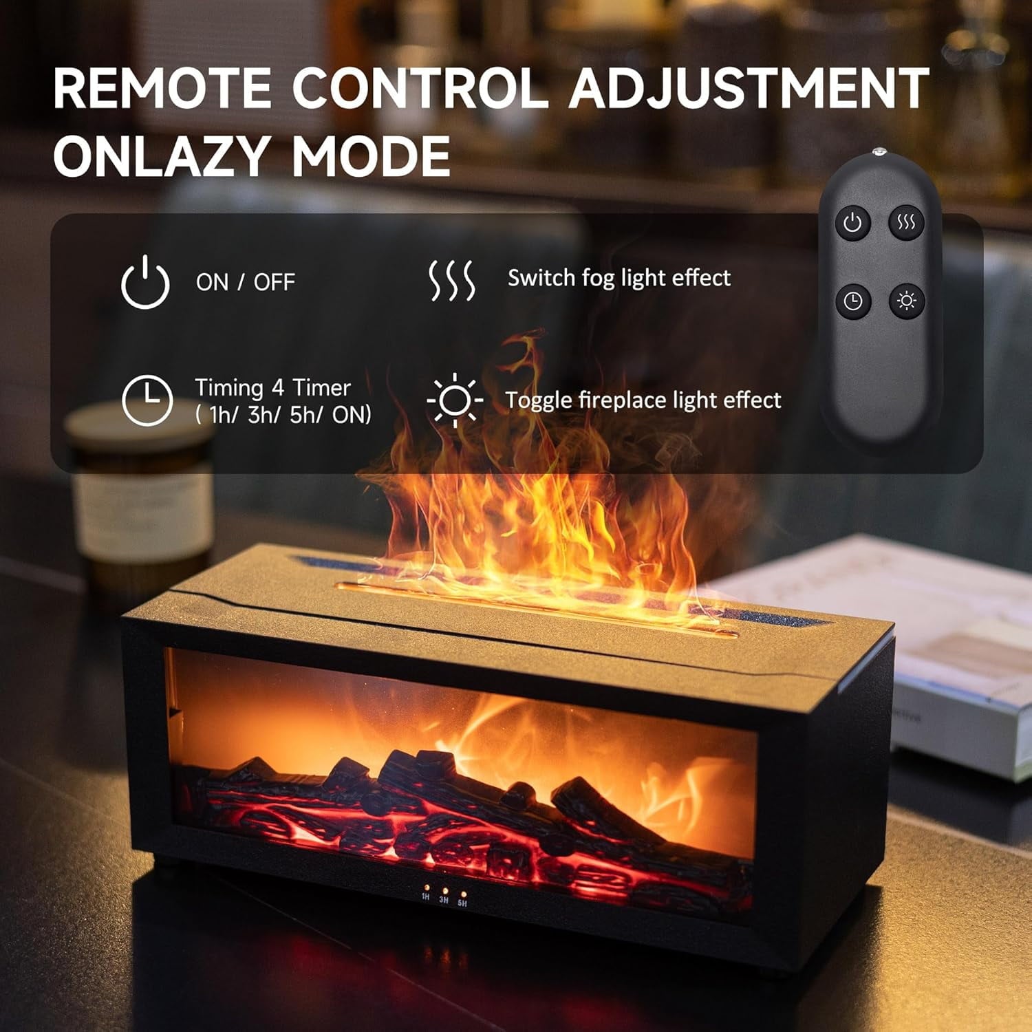 New Flame Aromatherapy Machine Colorful Flame Humidifier 3D Flame Fireplace Machine