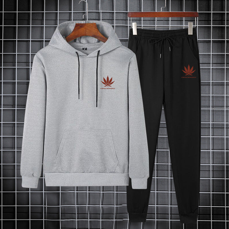 Two-piece Fashion All-match Spring And Autumn Long-sleeved Printed Sweater Suit