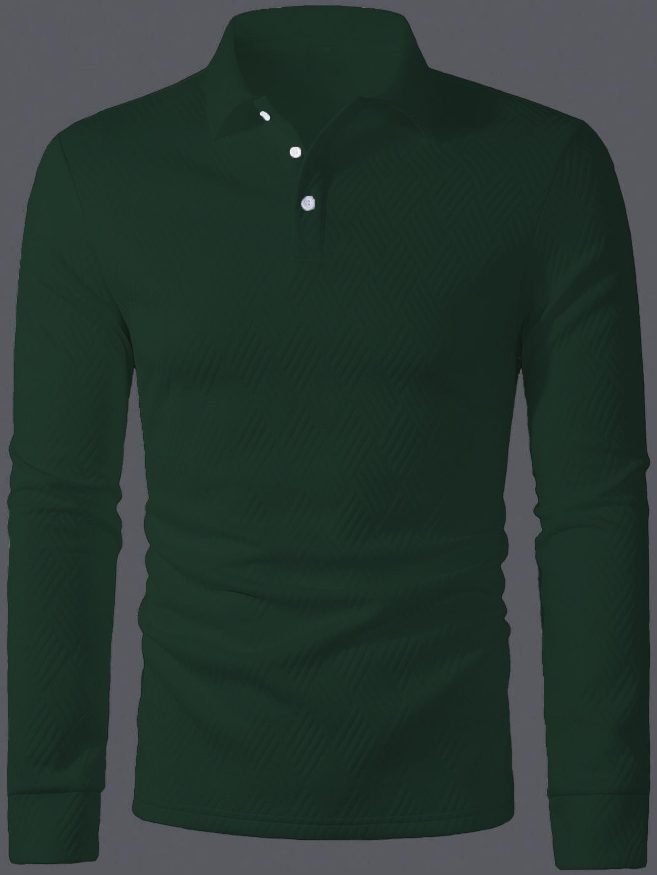 Men's Versatile Solid Color Fashion Lapel Long Sleeve Polo Shirt