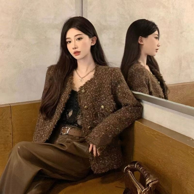 Polyester Women's Tassel Short Cardigan Top