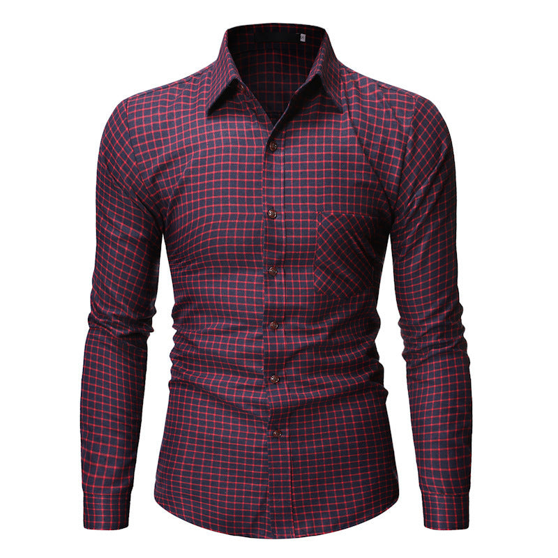 Men's Plaid Shirt Long-sleeved Shirt Pure Cotton Thickening Soft And Comfortable