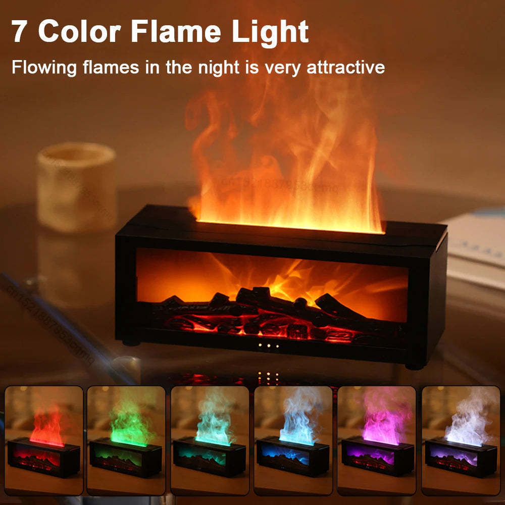 New Flame Aromatherapy Machine Colorful Flame Humidifier 3D Flame Fireplace Machine