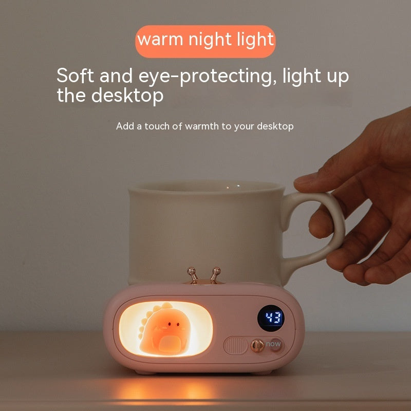 Cartoon Cup Warming Holder Night Light Warm Cup Household Constant Temperature Plastic Coaster