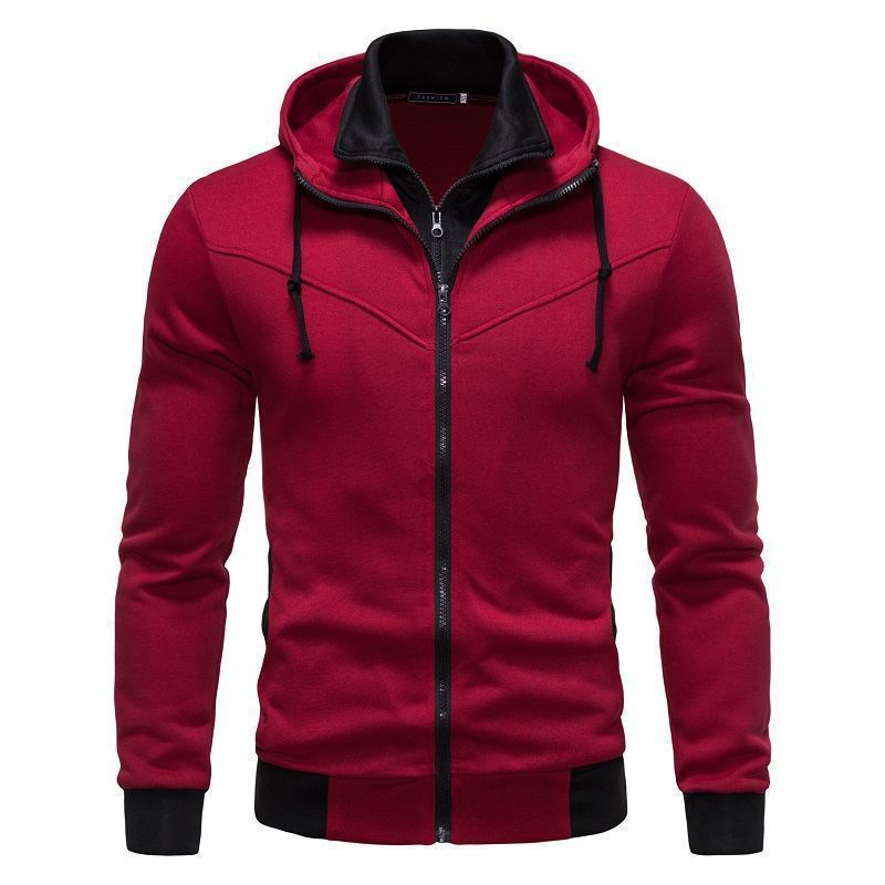 Sports Leisure Color-block Hooded Jacket