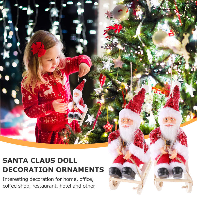 Cartoon Fabric Plush Santa Claus Dolls Children's Toys Pendants Window Decorations