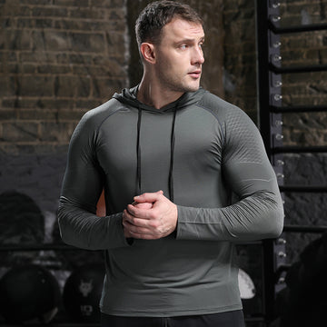 Men's Long-sleeved Hooded Sports T-shirt Sun-proof Sweater