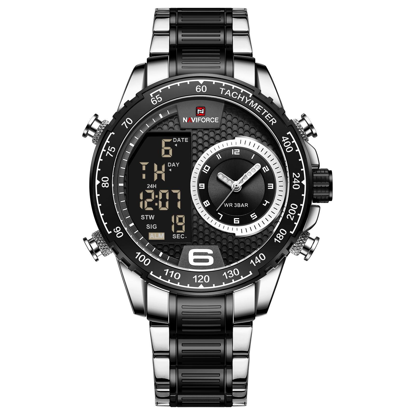 Watch Sports Electronic Steel Band Waterproof Quartz Watch