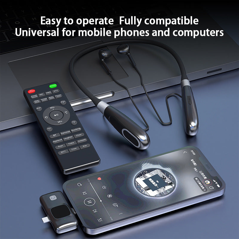 E8 Microphone Mobile Live Streaming Sound Card Headset Neck Hanging