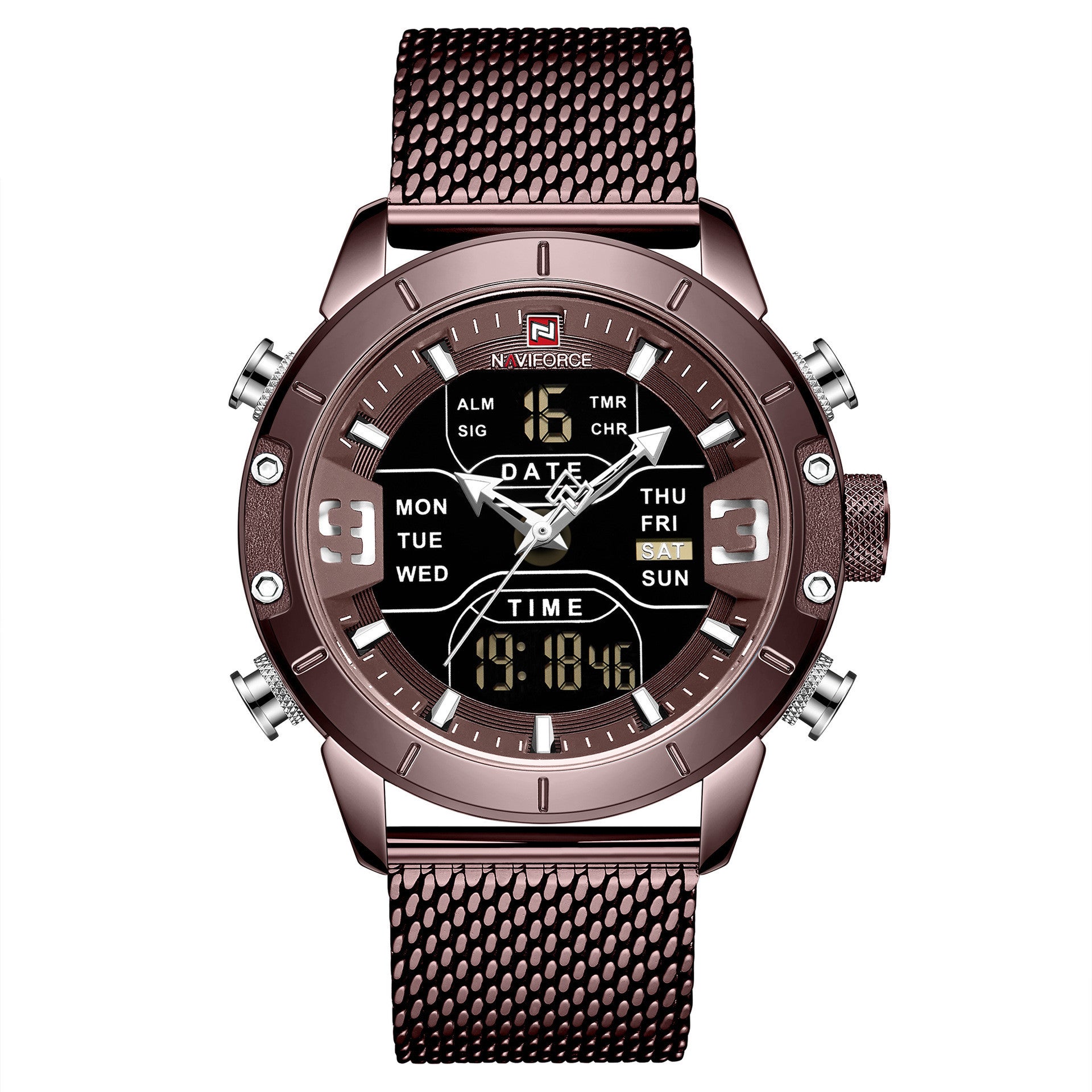 Double Display Men's Multi-function Waterproof Sports Watch