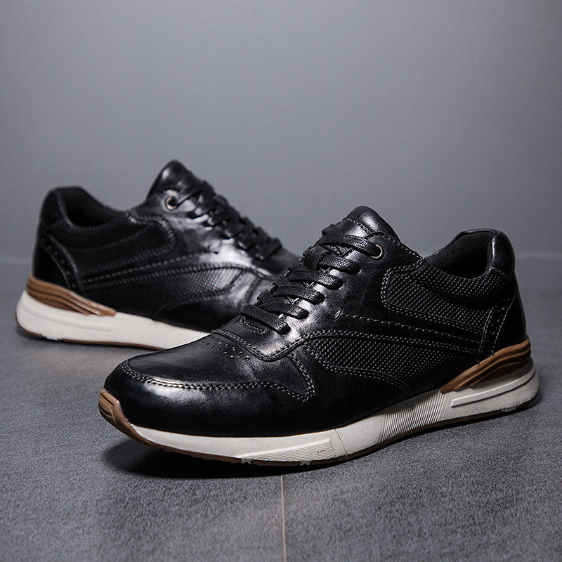 Men's Winter Travel Toe Cap Leather Sneakers