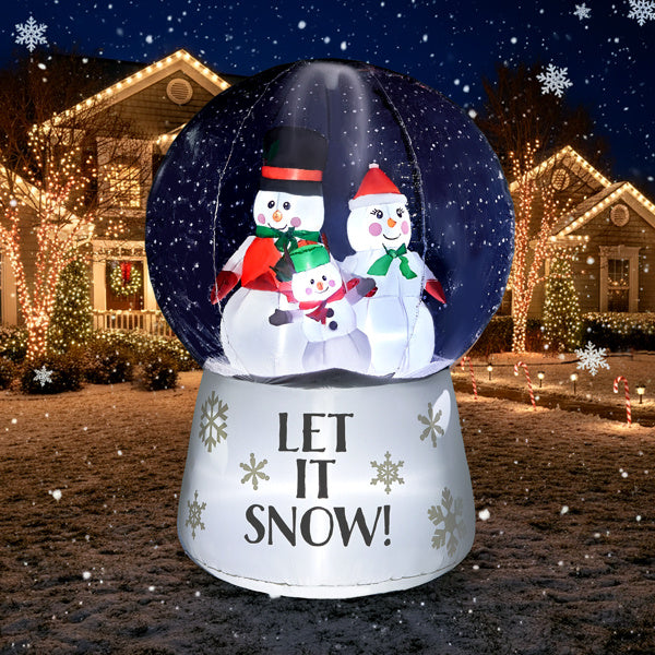 6 FT Lighted Christmas Inflatable Decoration, Large Inflatable Snow Globe With Snowman Family, Funny Blow Up Yard Decorations With Built-in LED Lights For Holiday Party Front Yard Lawn Garden Decor
