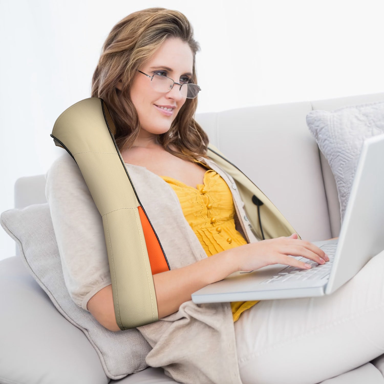 1Pc Neck Shoulder Massager Electric Back Massage Cape With Heat Deep Tissue 3D Kneading Massage Neck Waist Shiatsu Massager Pillow For Muscles Pain Relief Relax In Car Office And Home