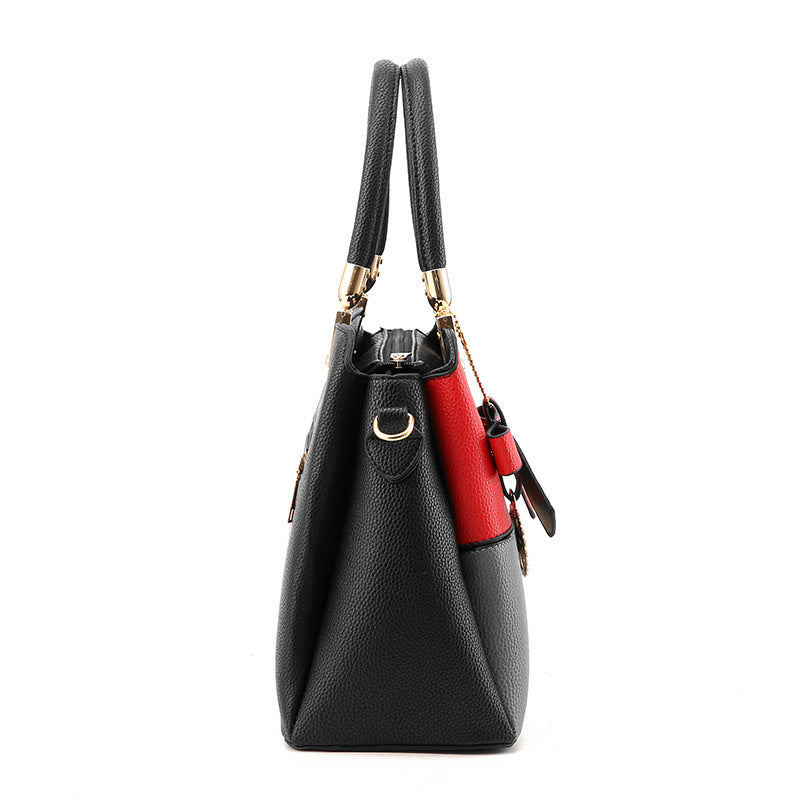 Women's contrast color handbag shoulder bag