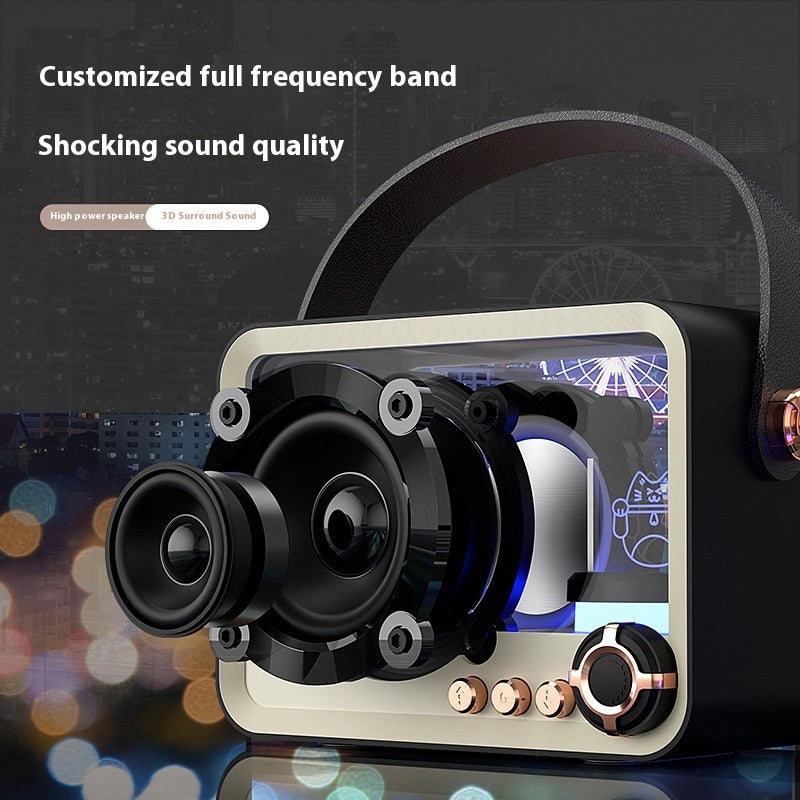 Glass Bluetooth Speaker Portable Mini Outdoor USB Charging