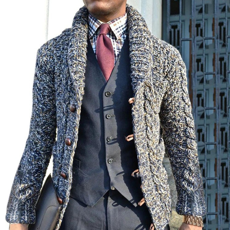 Men's Slim Cardigan Sweater Long Sleeve Jacket