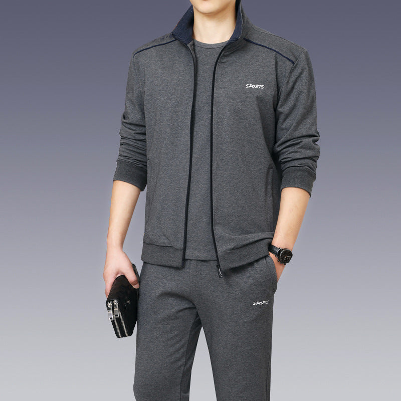 Spring And Autumn Long-Sleeved Dad Sportswear Middle-Aged And Elderly Casual Sportswear Suit