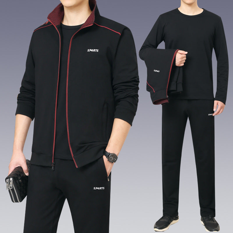 Spring And Autumn Long-Sleeved Dad Sportswear Middle-Aged And Elderly Casual Sportswear Suit