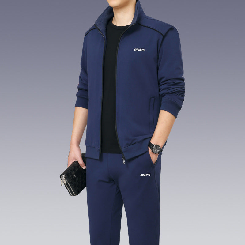 Spring And Autumn Long-Sleeved Dad Sportswear Middle-Aged And Elderly Casual Sportswear Suit