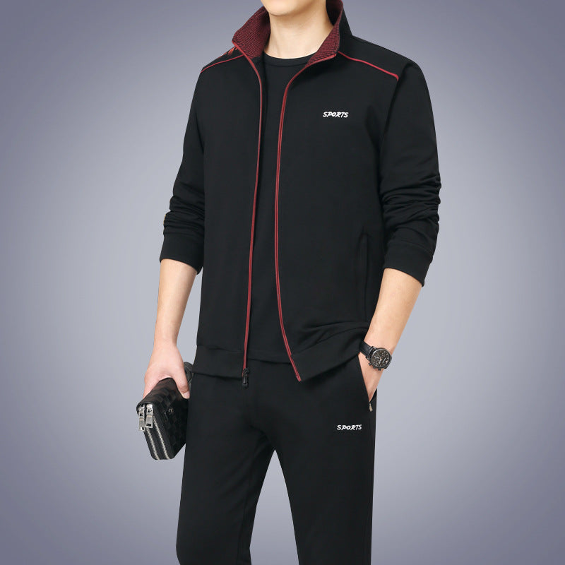 Spring And Autumn Long-Sleeved Dad Sportswear Middle-Aged And Elderly Casual Sportswear Suit
