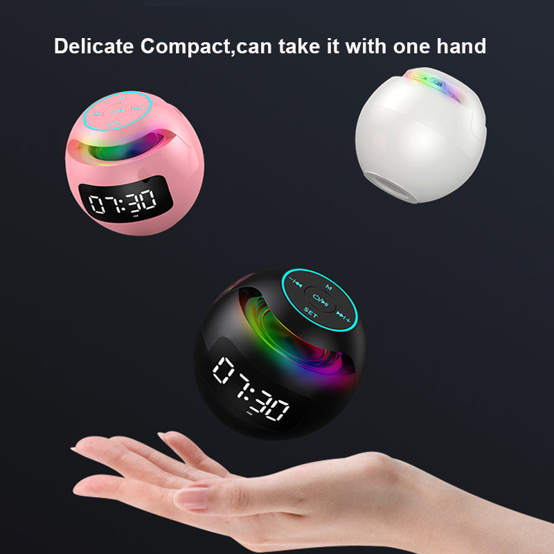 Mini Dual Alarm Bluetooth Speaker Colorful Night Light