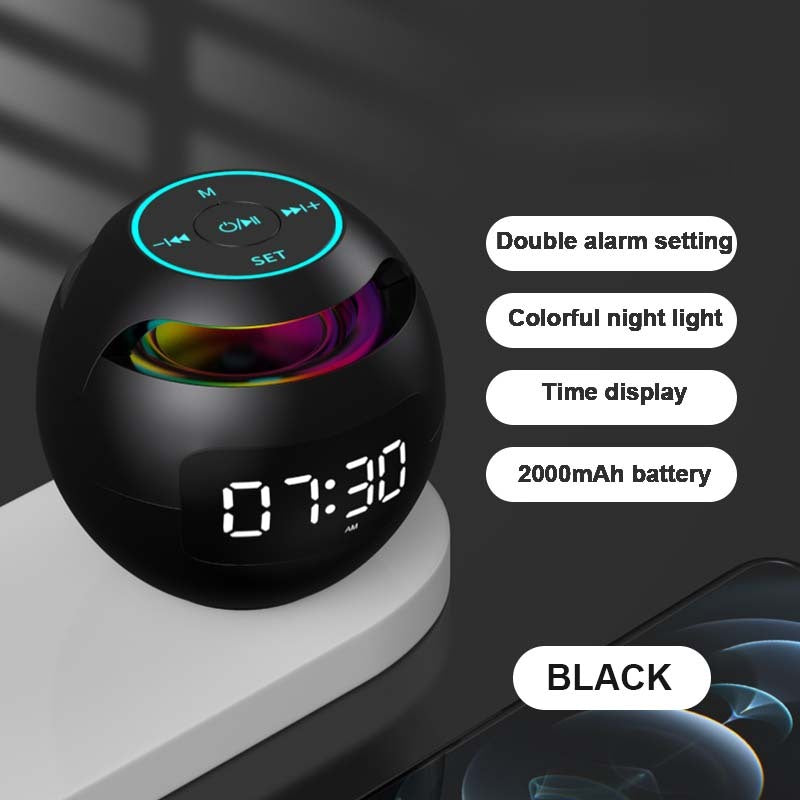 Mini Dual Alarm Bluetooth Speaker Colorful Night Light