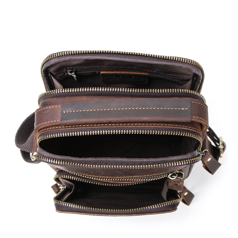 Dark Angels Fashion Trend Retro Crazy Horse Leather Bag