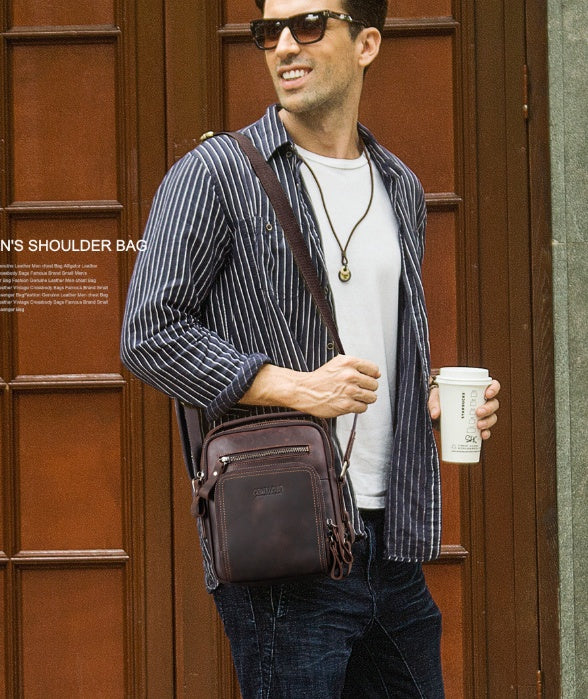 Dark Angels Fashion Trend Retro Crazy Horse Leather Bag