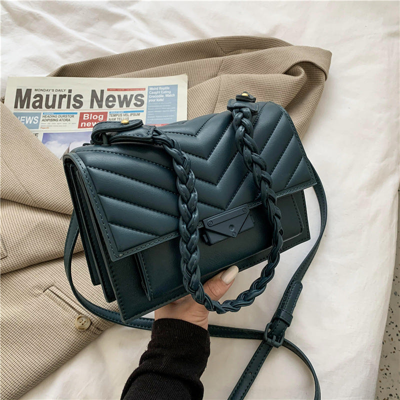 Vintage One Shoulder Underarm Bag Fashion Lock Small Square Bag