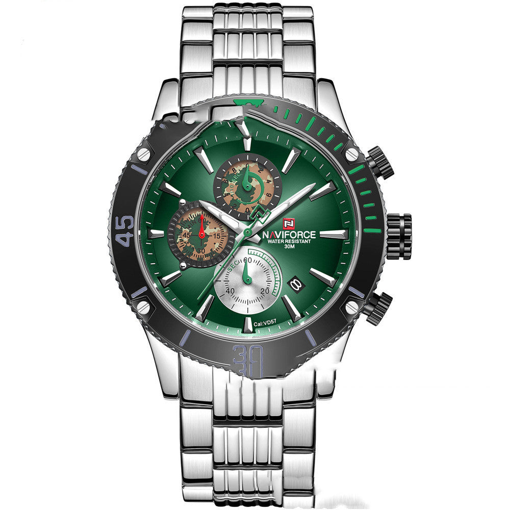 Waterproof Calendar Men'S Multi-Function Quartz Watch