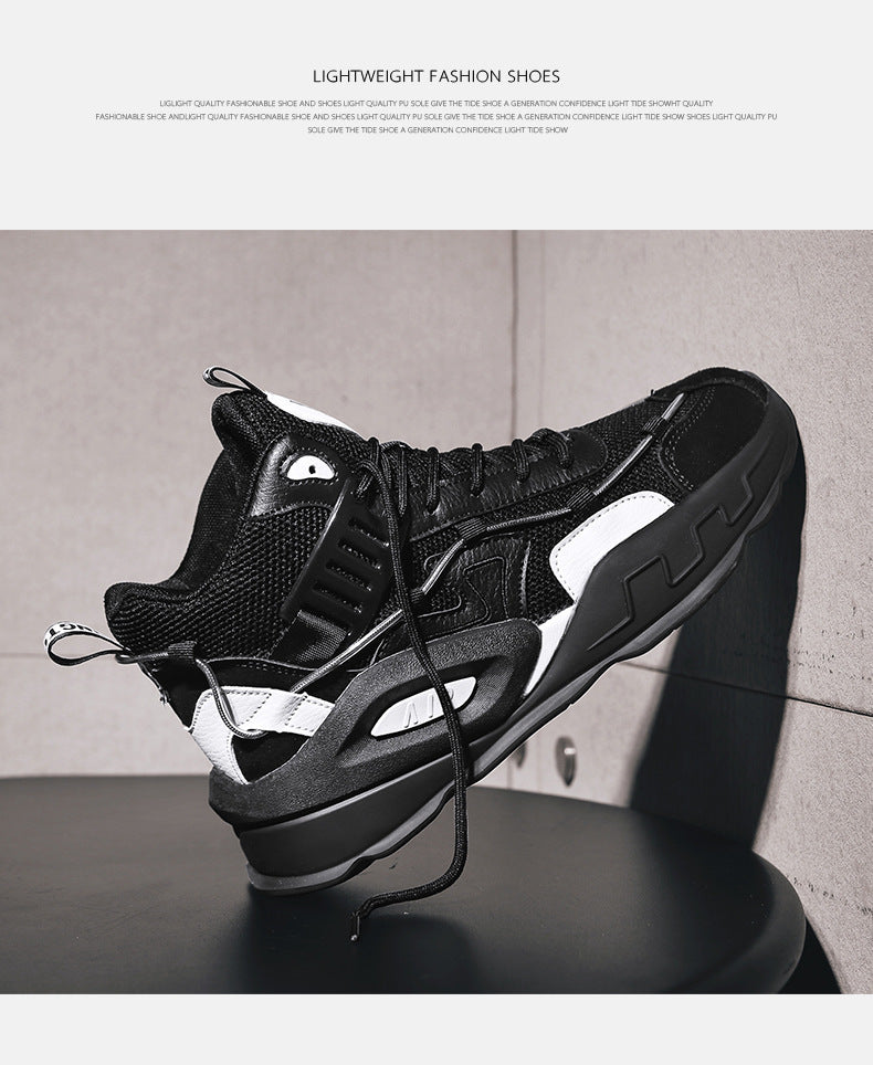 Daddy Shoes Men'S High Top New High Permeability Sports Casual Shoes Color Matching Fashion Men'S Shoes