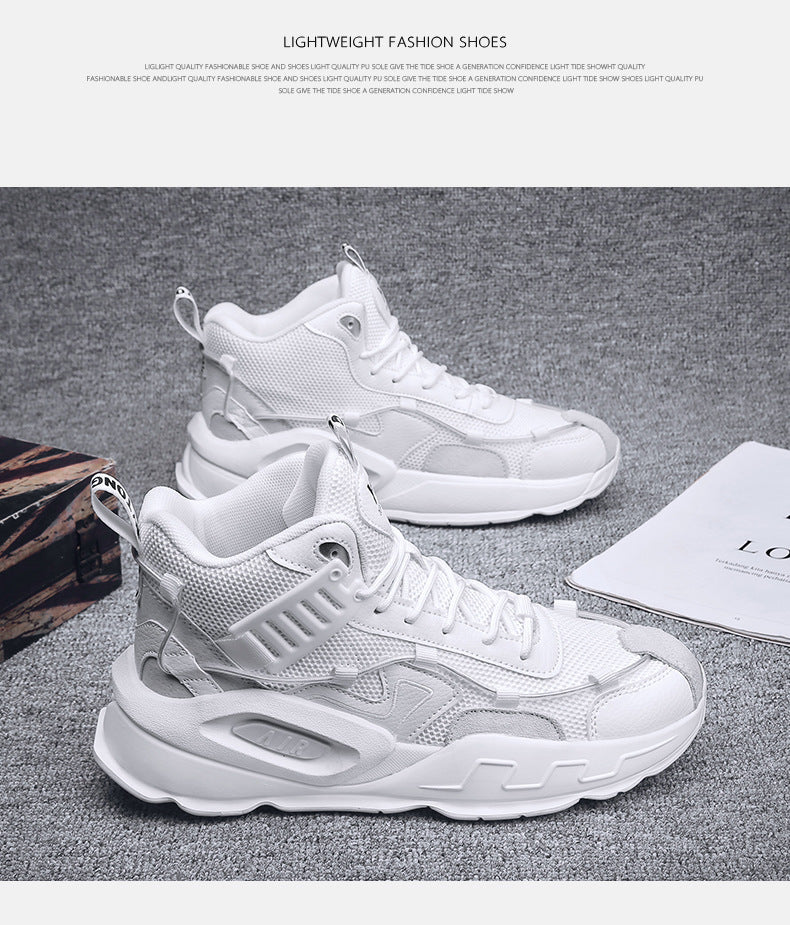 Daddy Shoes Men'S High Top New High Permeability Sports Casual Shoes Color Matching Fashion Men'S Shoes