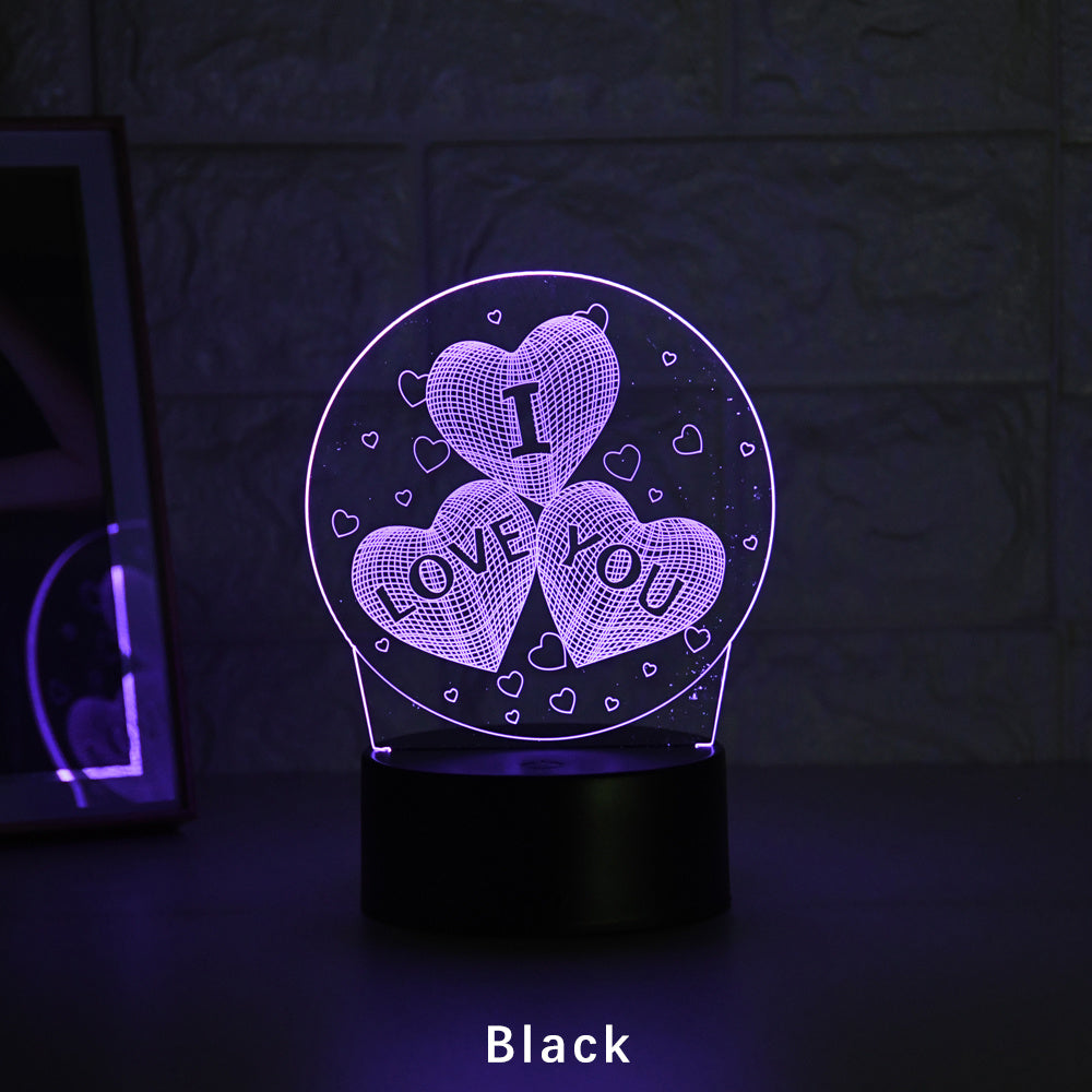 3D Night Light Led Table Lamp Lover Show Love Gift Room Decoration Mini Table Lamp