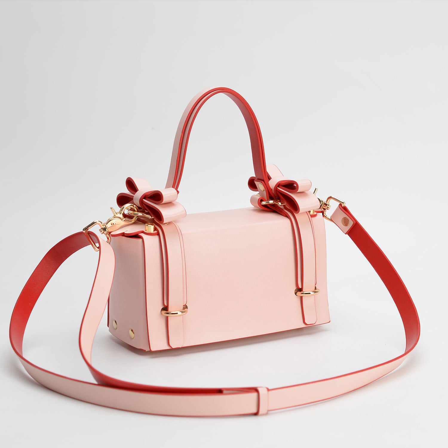 Women'S Bag Three Dimensional Bow Rivet Single Shoulder Bag Retro Lock Handbag Small Square Bag