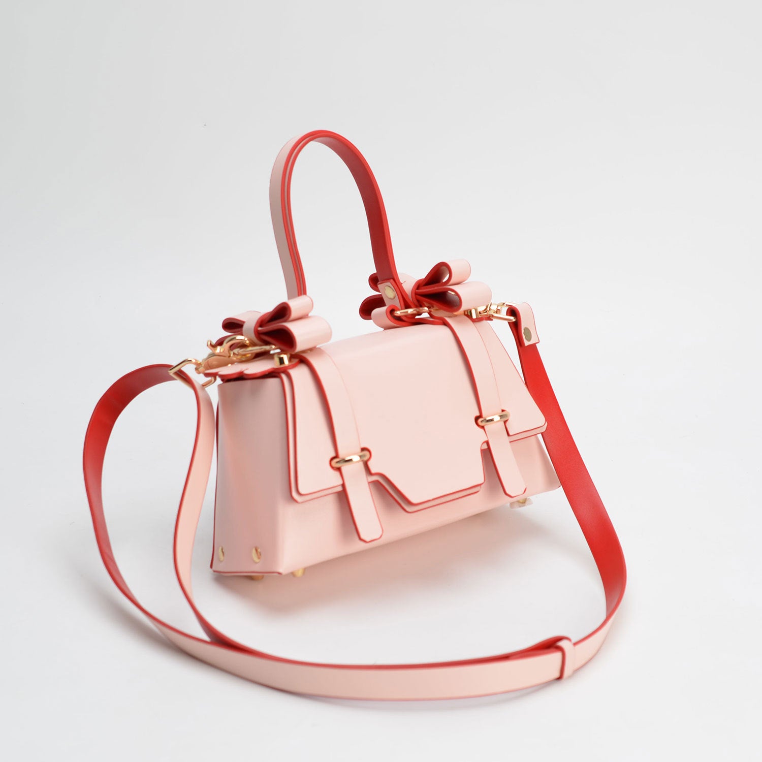Women'S Bag Three Dimensional Bow Rivet Single Shoulder Bag Retro Lock Handbag Small Square Bag
