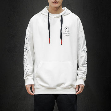 Men's Plus Size Casual Loose Printed Hooded Sweater