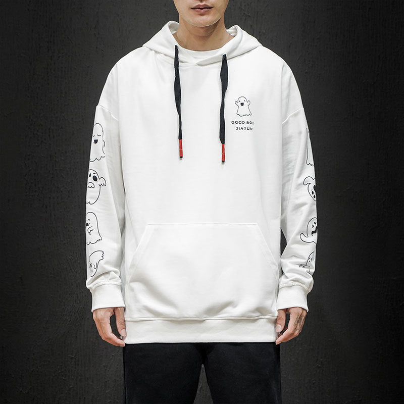 Men's Plus Size Casual Loose Printed Hooded Sweater