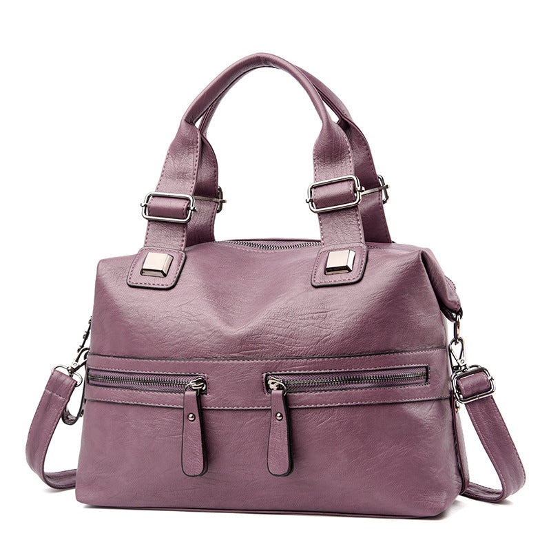 Simple Soft Leather Portable Casual One-shoulder Messenger Bag
