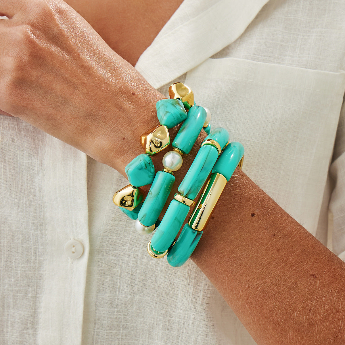 Resin Simple All-match Elbow Stitching Bracelet