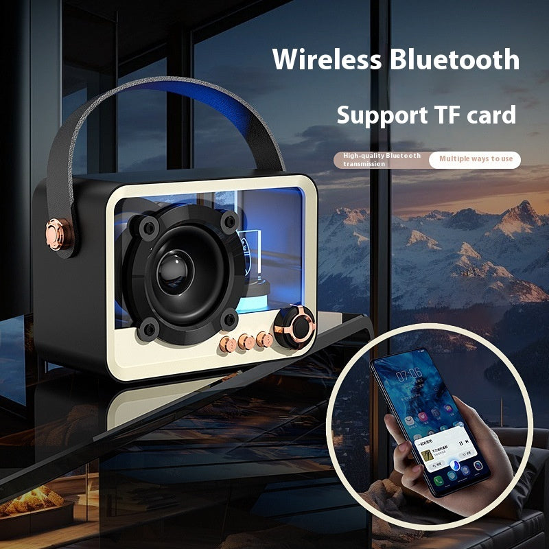 Glass Bluetooth Speaker Portable Mini Outdoor USB Charging