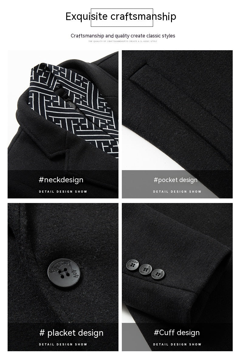 Autumn And Winter Woolen Coat Coat Fashion Scarf Mid-length