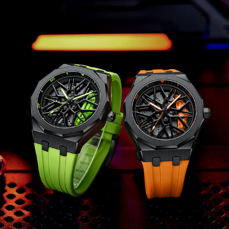 Men's Forged Hollow Waterproof Wheel Watch