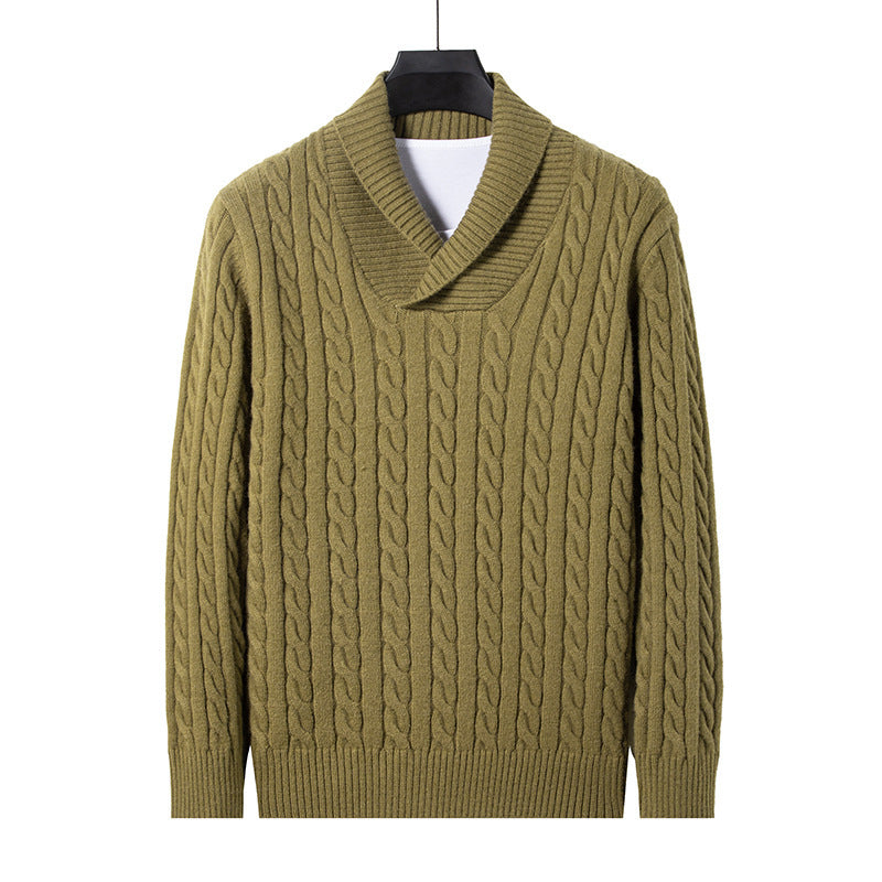 Youth Men's Long-sleeved Pullover Slim V-neck Sweater