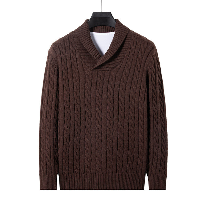 Youth Men's Long-sleeved Pullover Slim V-neck Sweater