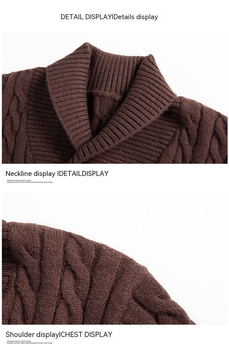 Youth Men's Long-sleeved Pullover Slim V-neck Sweater