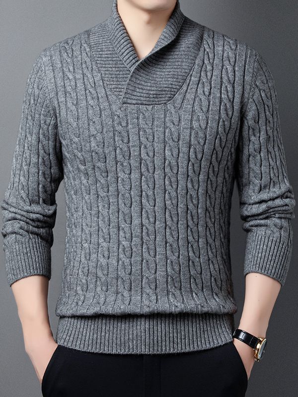 Youth Men's Long-sleeved Pullover Slim V-neck Sweater