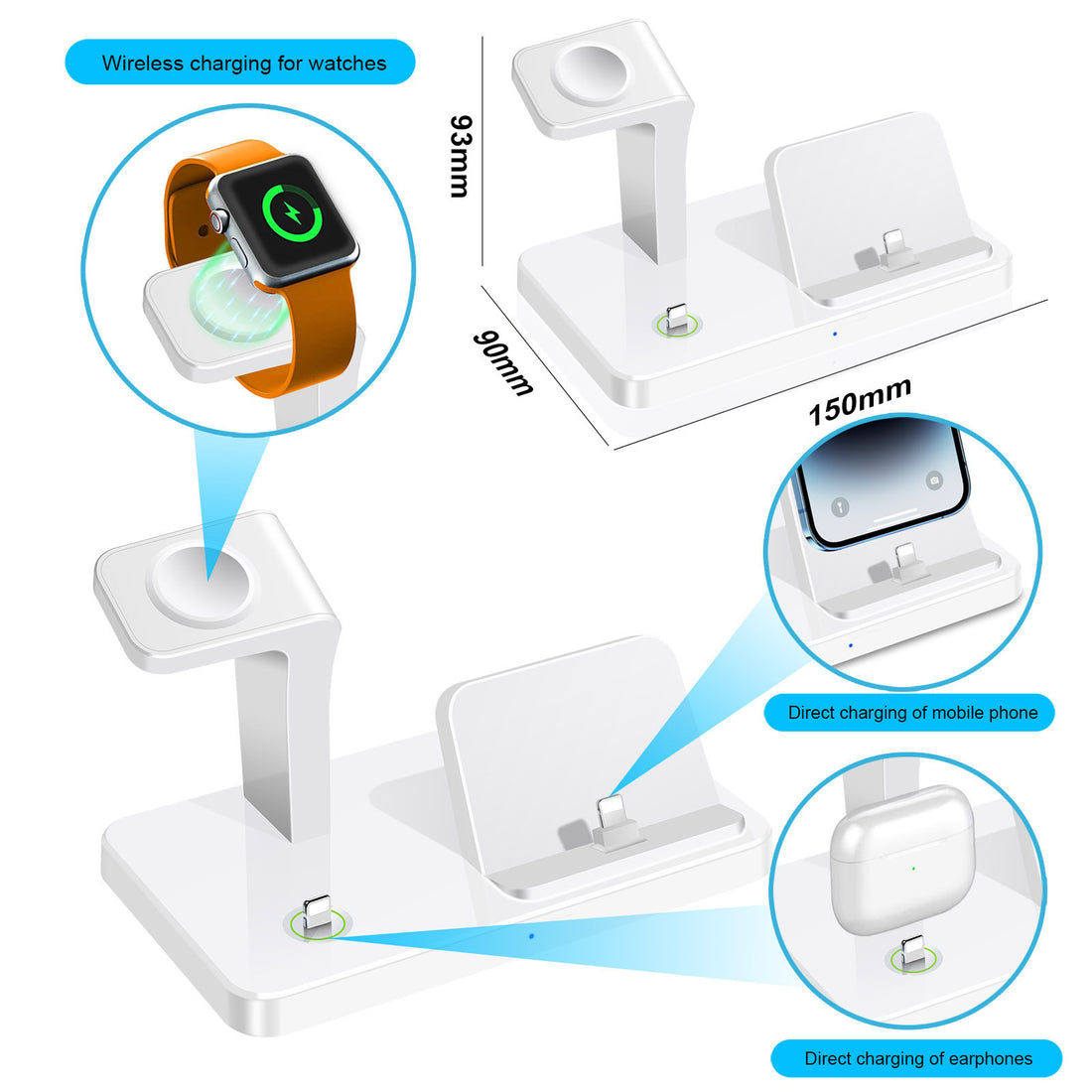 New Vertical Three-in-one Charger Watch Wireless Charger Direct Charging