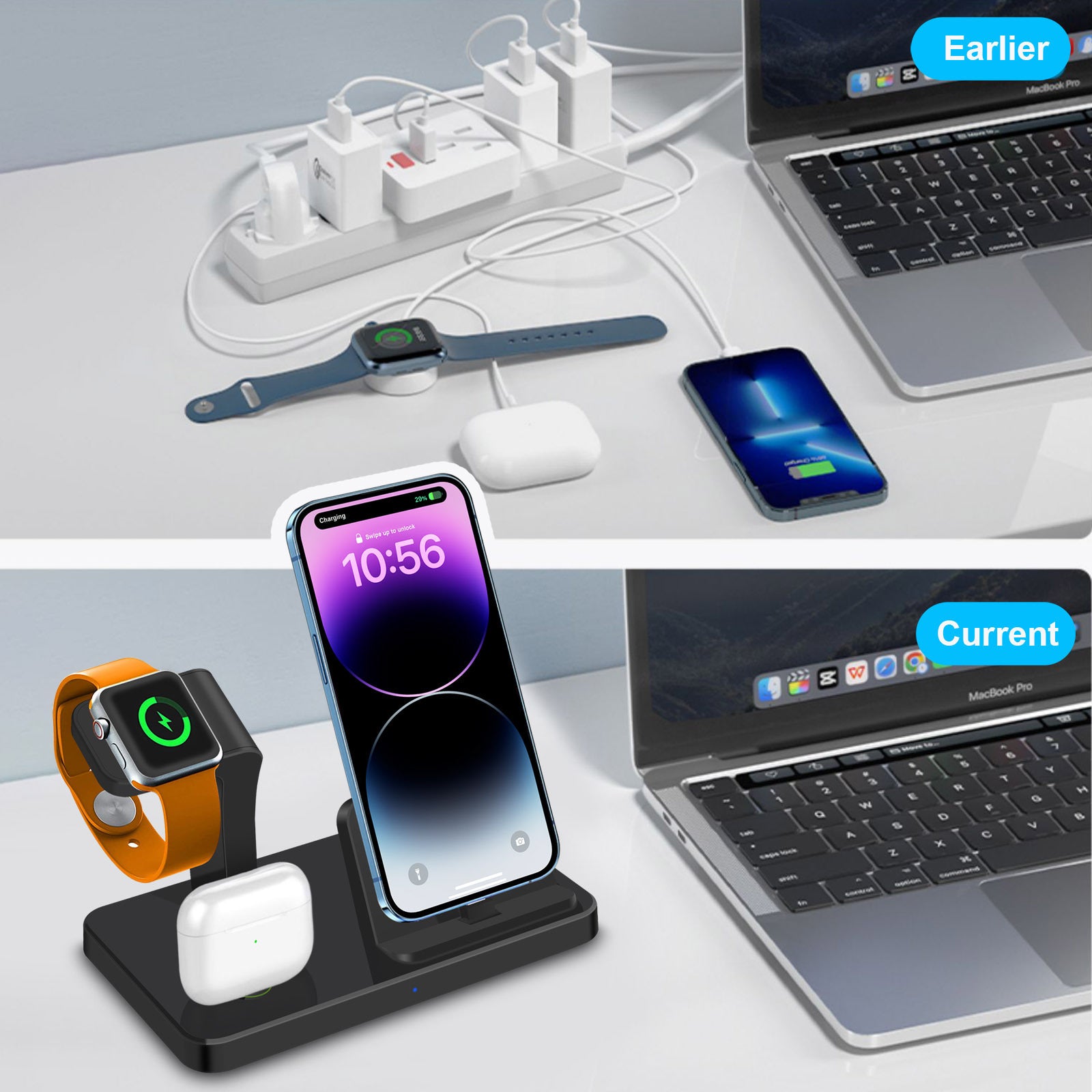 New Vertical Three-in-one Charger Watch Wireless Charger Direct Charging
