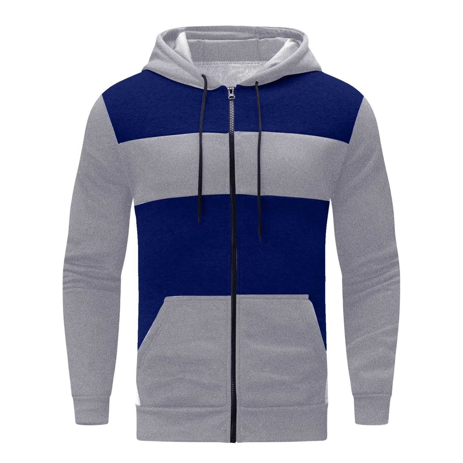New Men's Color Blocking Hoodie Casual Sports