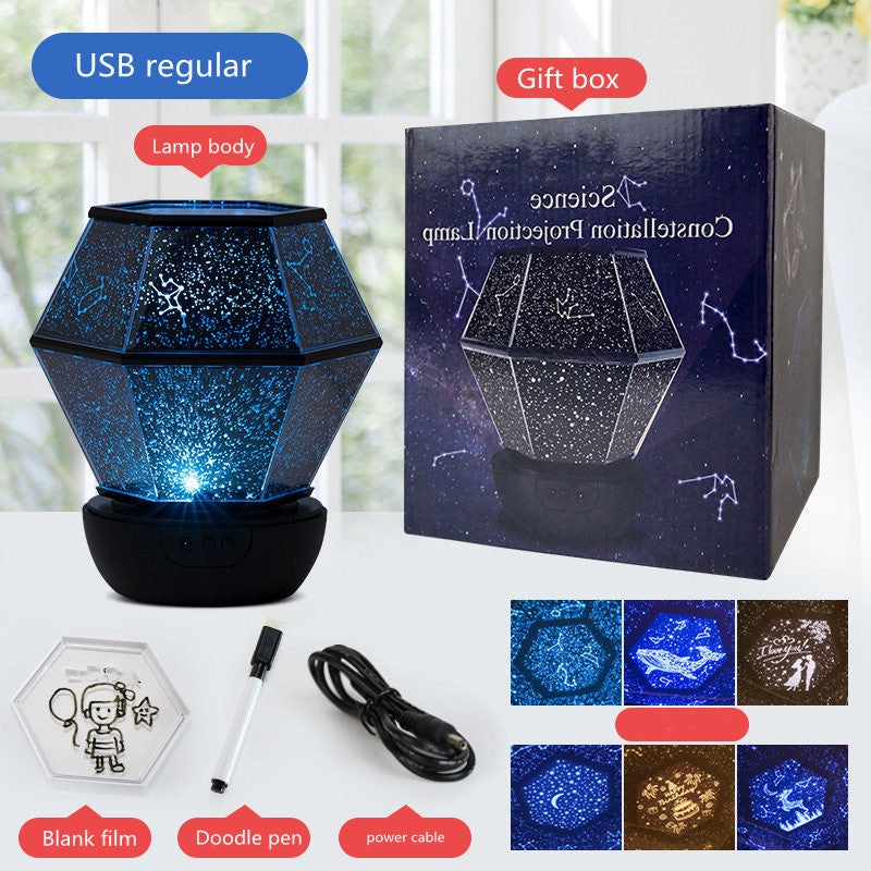 Starry Sky Light Projector Children's Room Birthday Gift Girl Romantic Rotating Starry Bedroom Atmosphere Night Light